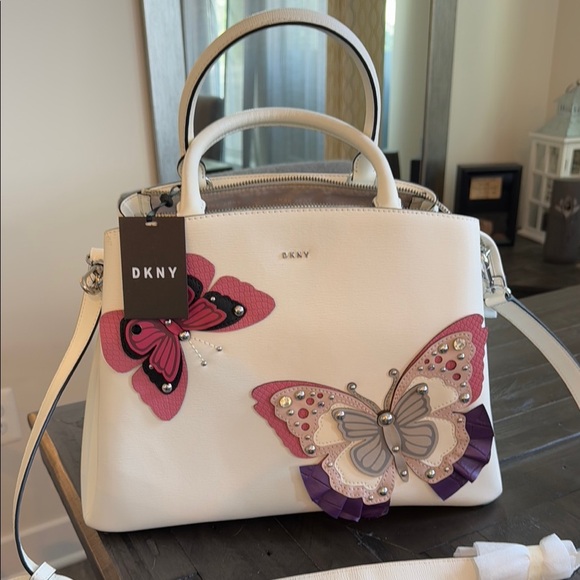 DKNY Paige Leather Butterfly Satchel - Picture 8 of 8